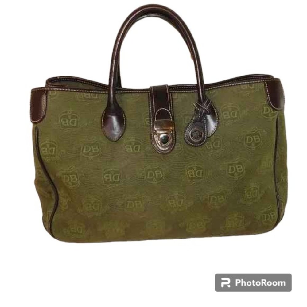Dooney & Bourke Signature Satchel Tote Handbag Vintage Canvas & Leather